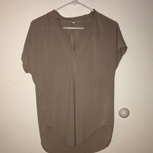 Size sm. Short sleeve silky smooth tan blouse!